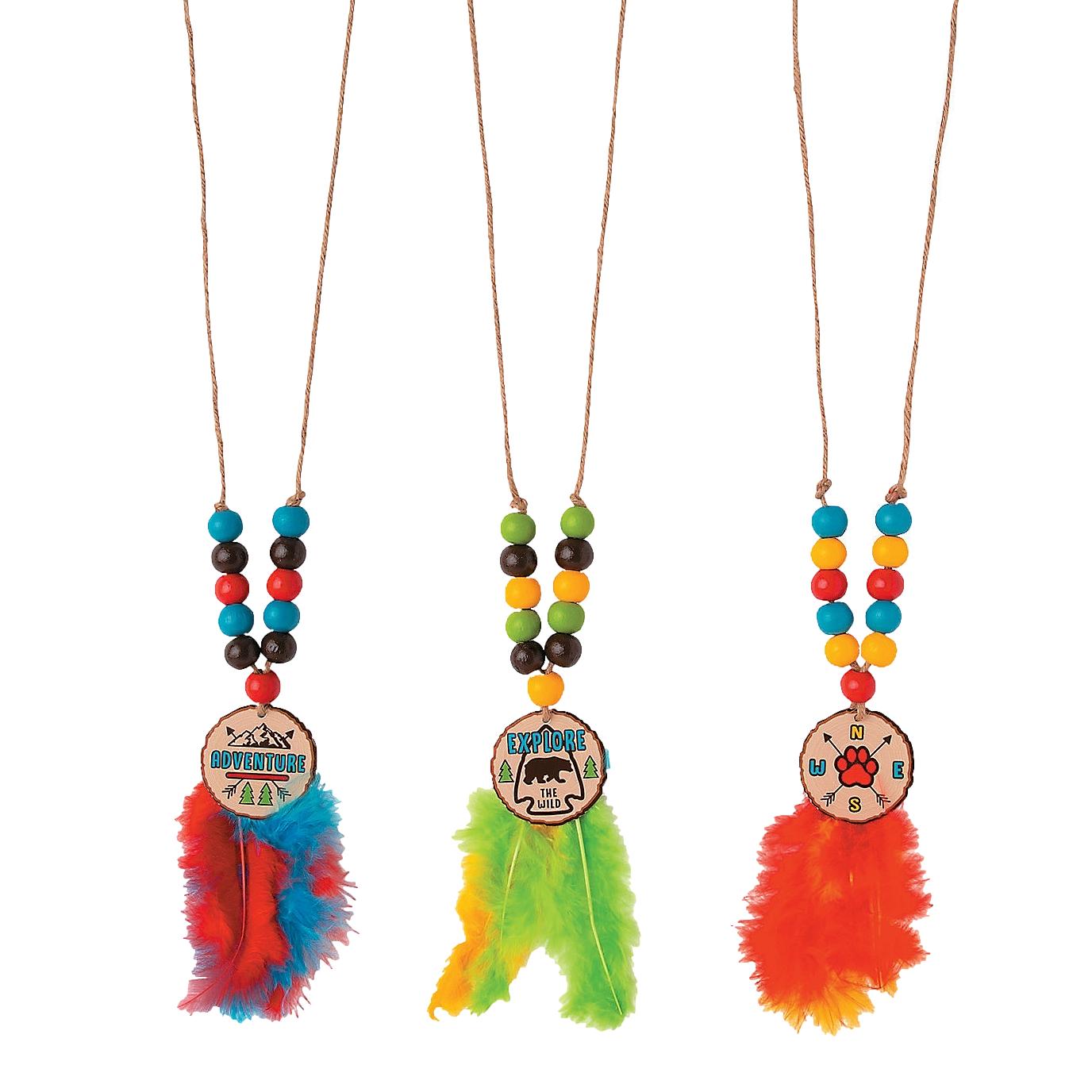 Feather Necklace Craft Kit (12 Pack)