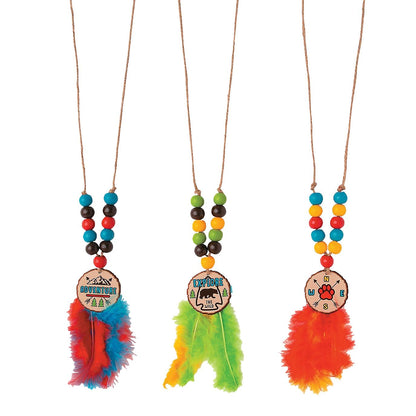 Feather Necklace Craft Kit (12 Pack)
