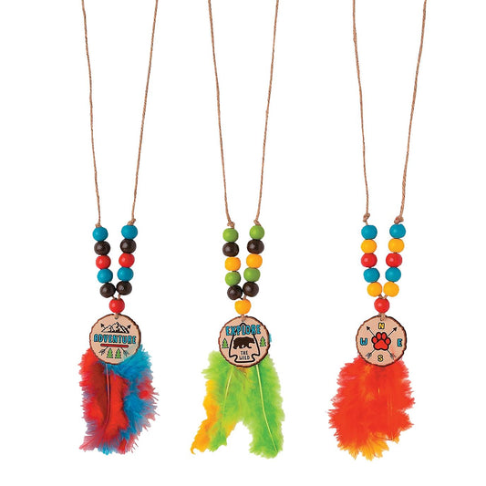 Feather Necklace Craft Kit (12 Pack)