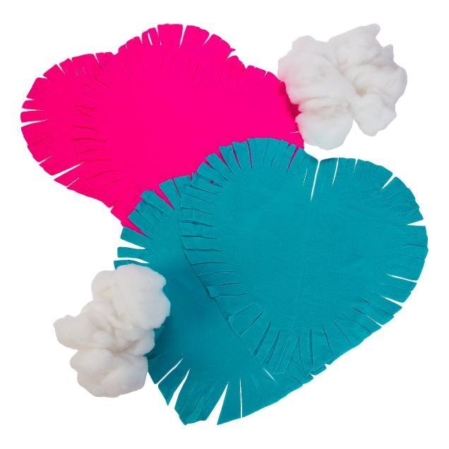 Fleece Heart Tied Pillow Craft Kit (6 Pack) - EconoCrafts