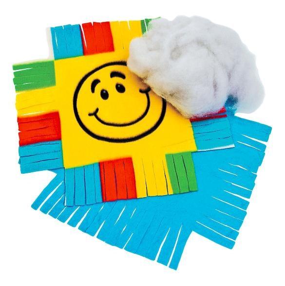 Fleece Smile Face Tied Pillow Craft Kit (6 Pack) - EconoCrafts
