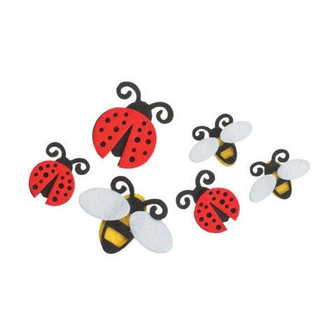 Felt Ladybugs and Bees Stickers (18 Pack) - EconoCrafts