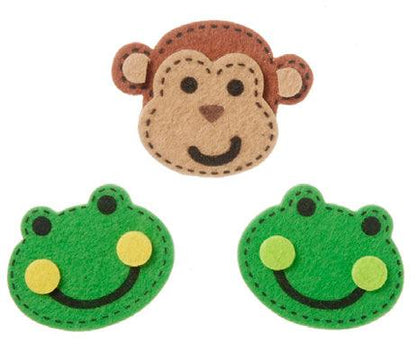 Felt Frogs and Monkeys Stickers (16 Pack) - EconoCrafts