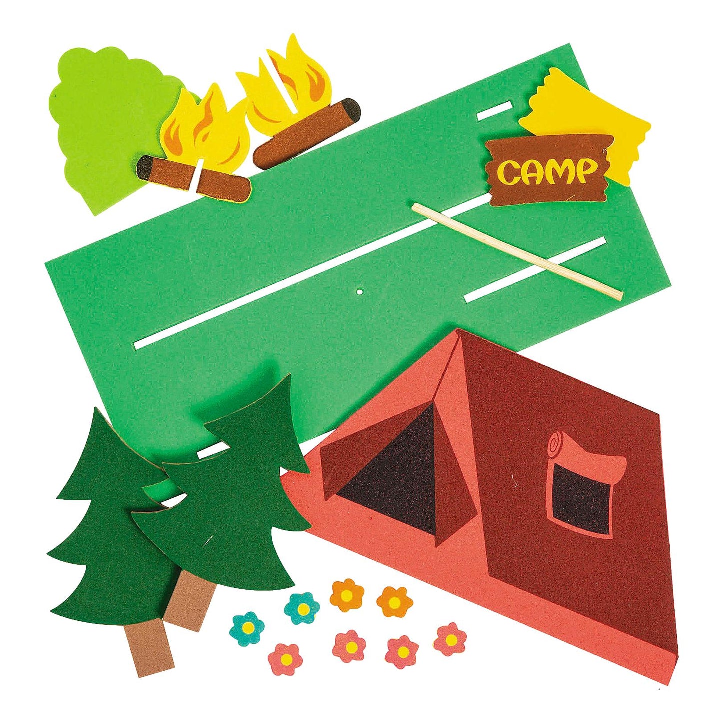 DIY 3D Foam Camp Scenes Craft Kit (12 Pack)