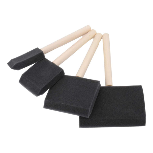 Foam Brushes, Assorted Sizes - 1", 2", 3", 4" (24 Pack) - EconoCrafts