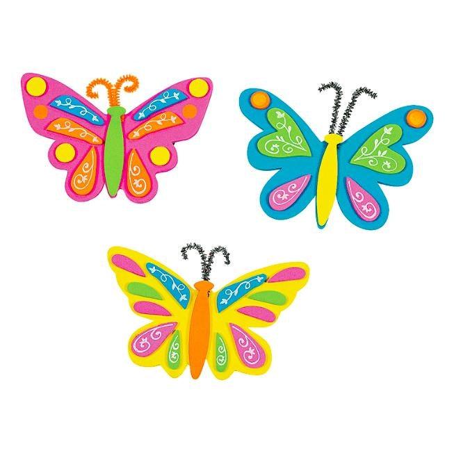 Foam Butterfly Magnet Craft (12 Pack) - EconoCrafts