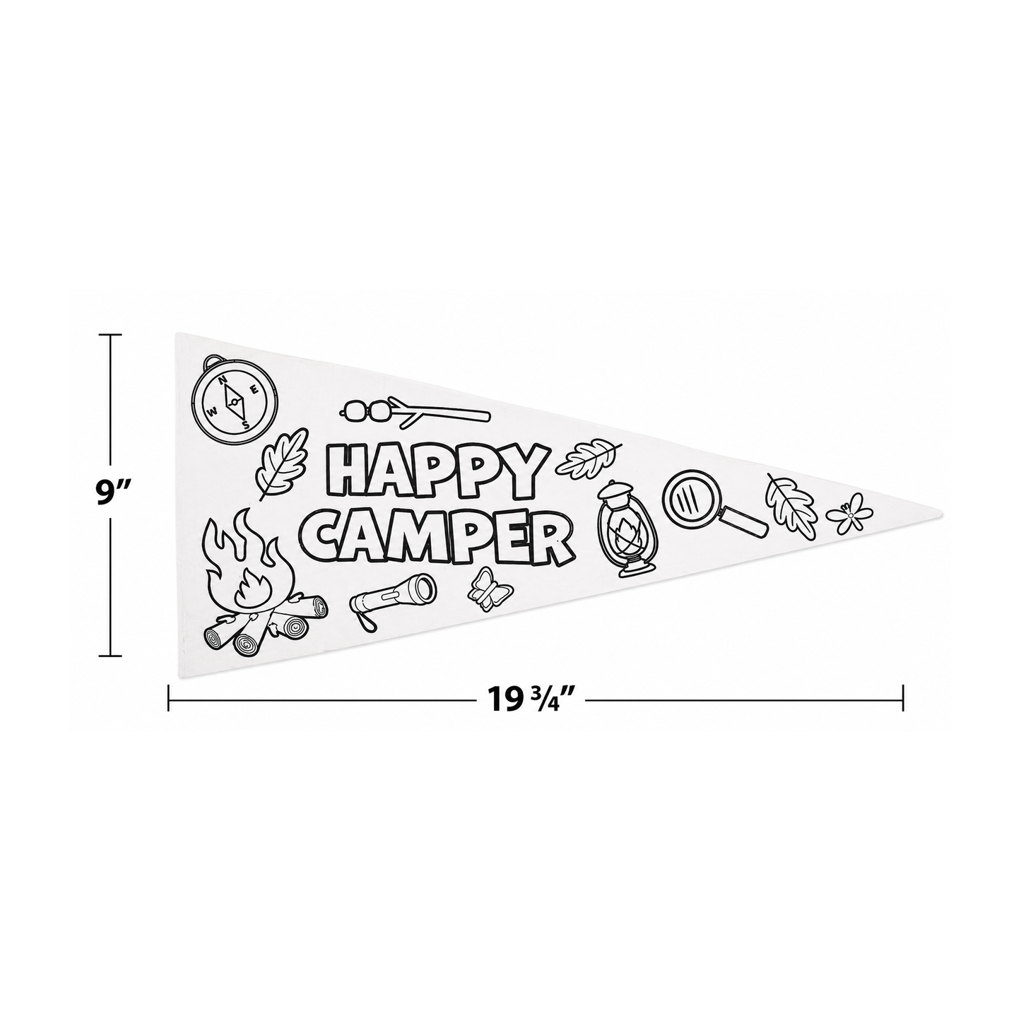 Color Your Own Paper Camp-Themed Pennants (12 Pack)