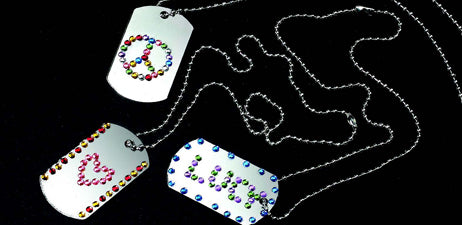 DIY Jewel Dog Tag Necklaces 