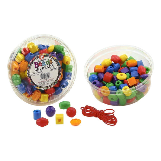 Jumbo Plastic Beads (100 Pack) - EconoCrafts