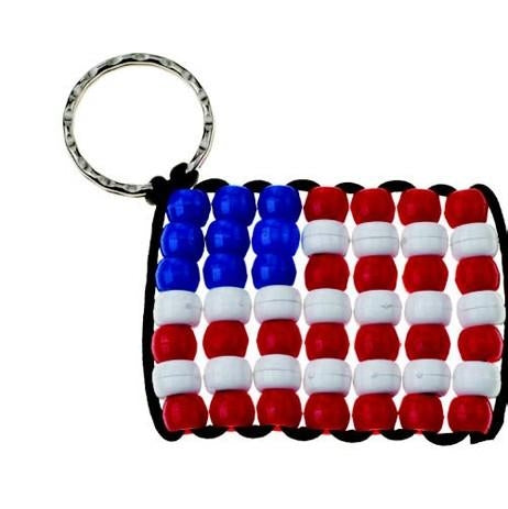 DIY 4th of July Beaded Flag Key-Chains 