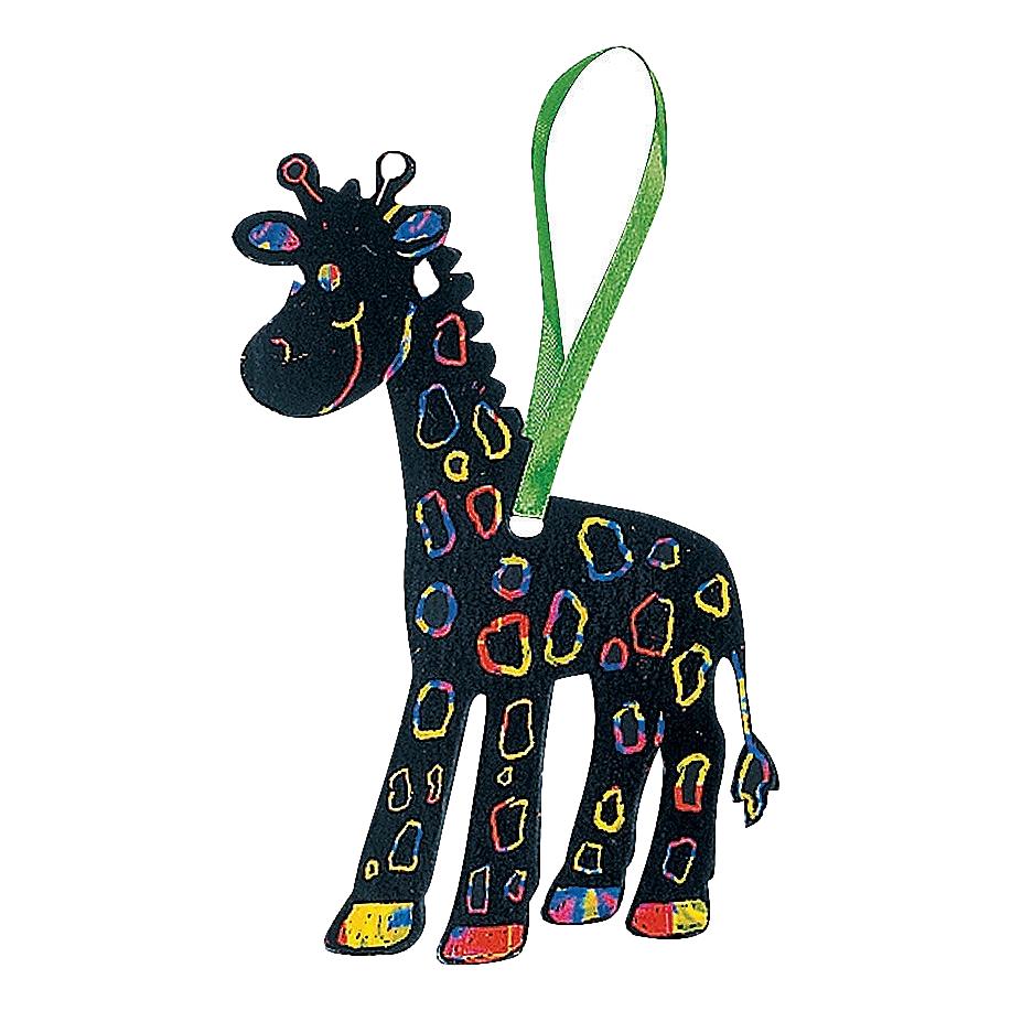 Scratch Art Safari Animals Ornaments (24 Pack)