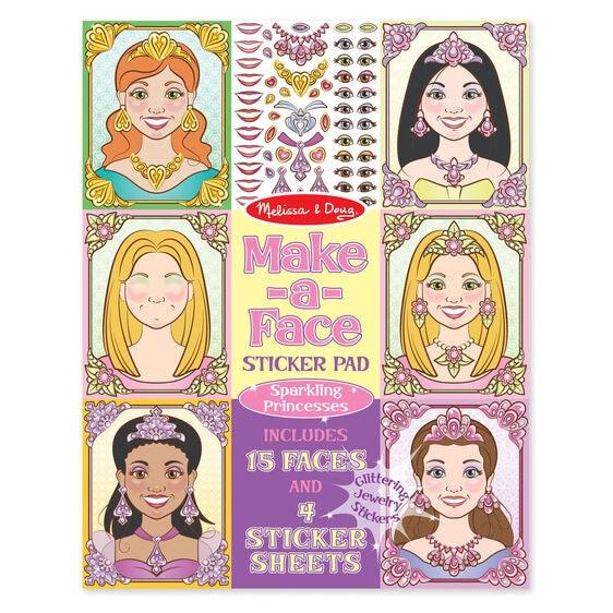 Make-a-Face Sticker Pad - Sparkling Princesses - EconoCrafts