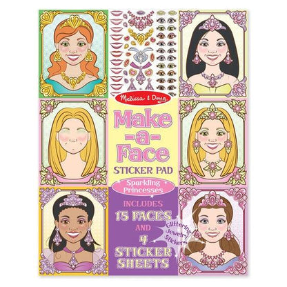 Make-a-Face Sticker Pad - Sparkling Princesses - EconoCrafts