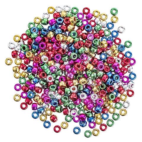 Metallic Pony Beads (1/2 lb) - EconoCrafts