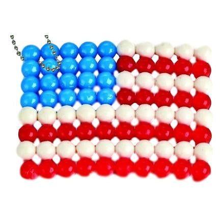 Magic Beads American Flag Key-Chain / Aqua Beads 