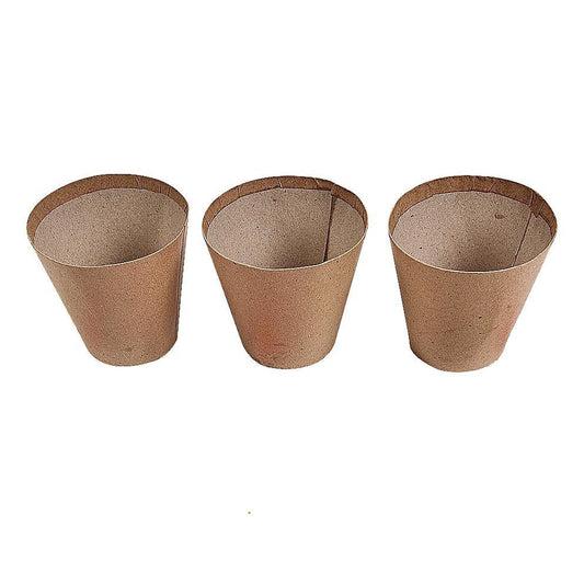 Paper Mache Flower Pots - 4" (12 Pack) - EconoCrafts