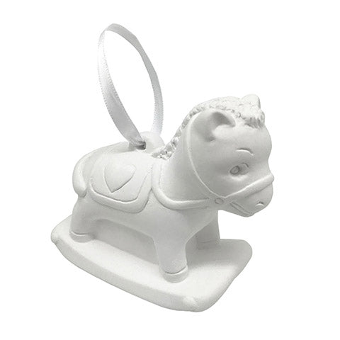 Plaster Rocking Horse Ornament