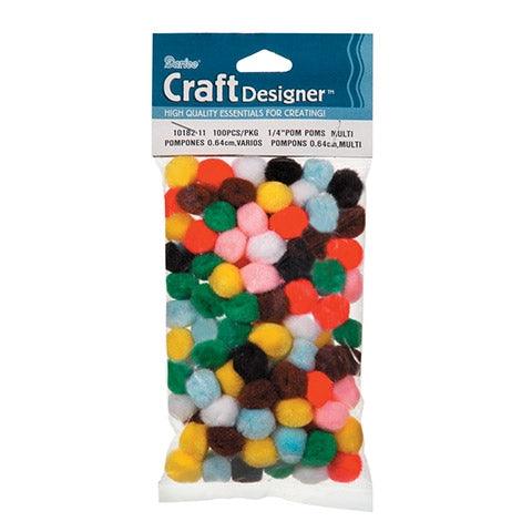 Pom-Poms - Multi, .39" (100 Pack) - EconoCrafts