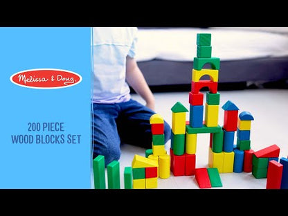 Colorful Wooden Blocks (200 Pack)