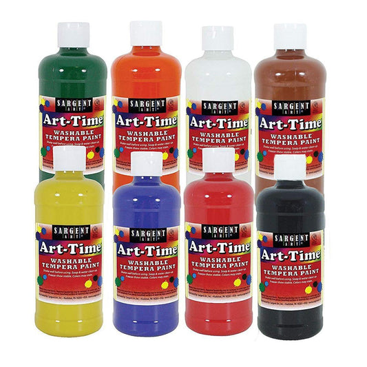 Sargent Art Washable Tempera Paint - 16 oz (8 Pack) - EconoCrafts