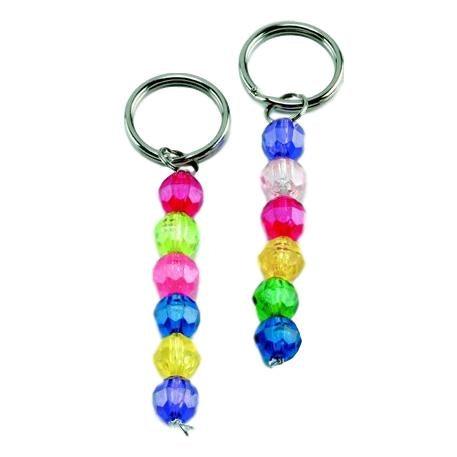 DIY Rainbow Beaded Key-Chains (72 Pack) - EconoCrafts