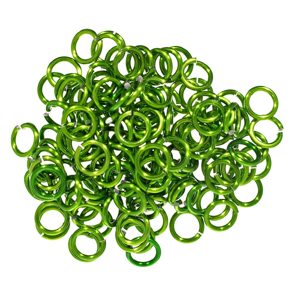 Darice Chain Maille Aluminum Jump Rings - Green, 10 mm (135 Pack)