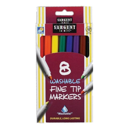 Sargent Art Washable Fine Tip Markers - 8 Colors - EconoCrafts