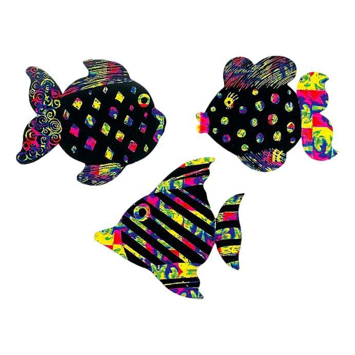 Scratch Art Fish Ornaments (24 Pack) – EconoCrafts