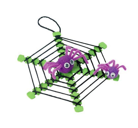 Spider Web With Spiders Craft Kit (12 Pack) - EconoCrafts