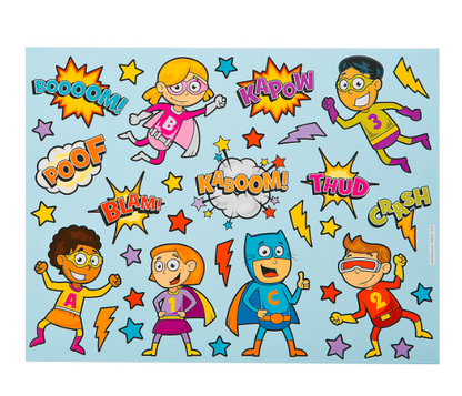 Superhero Stickers Scenes (12 Pack) - EconoCrafts