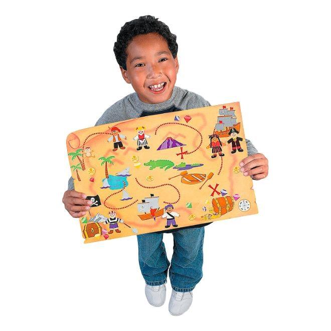 Giant Treasure Map Sticker Scenes (12 Pack) - EconoCrafts