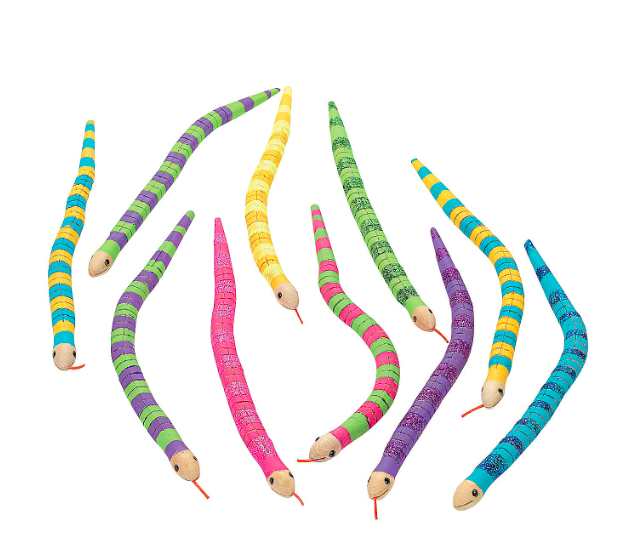 Flexible Wooden Snakes (12 Pack) - EconoCrafts