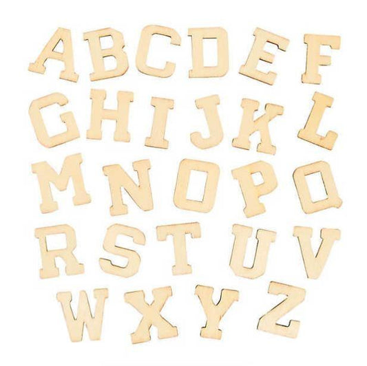 DIY Unfinished Wood Letters (Set of 52) - EconoCrafts