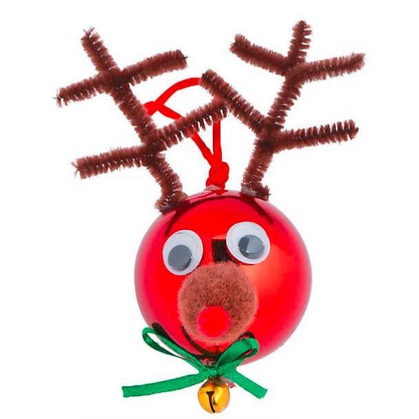 Red Reindeer Christmas Ornament Craft Kit (12 Pack) - EconoCrafts