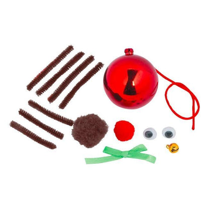 Red Reindeer Christmas Ornament Craft Kit (12 Pack) - EconoCrafts
