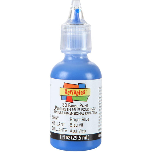 Scribbles Shiny 3D Fabric Paint blue