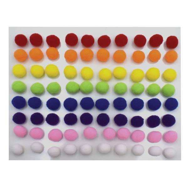 Self-Adhesive Pom-Poms (240 Pack) - EconoCrafts