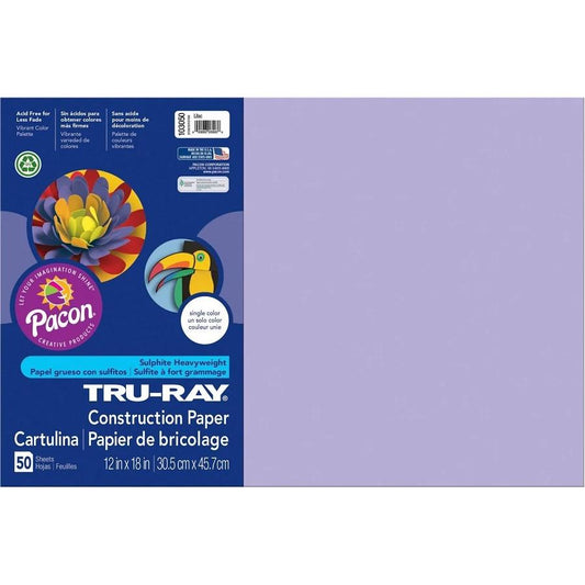Tru-Ray Construction Paper 12" x 18" - Lilac (50 Sheets)