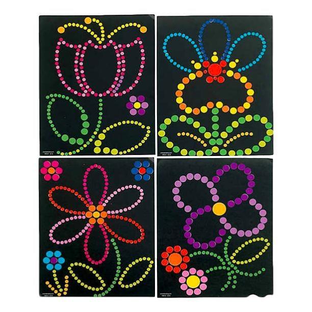 Spring Flowers Sticker Dot Art (12 Pack) - EconoCrafts