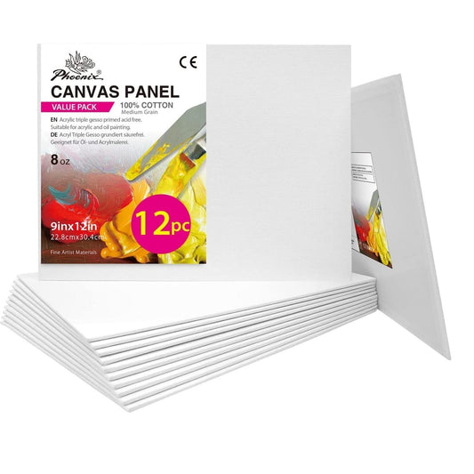 Canvas Panels - 9" x 12" (12 Pack) - EconoCrafts