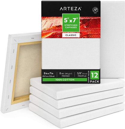 Stretched Canvas - 5" x 7" (12 Pack) - EconoCrafts