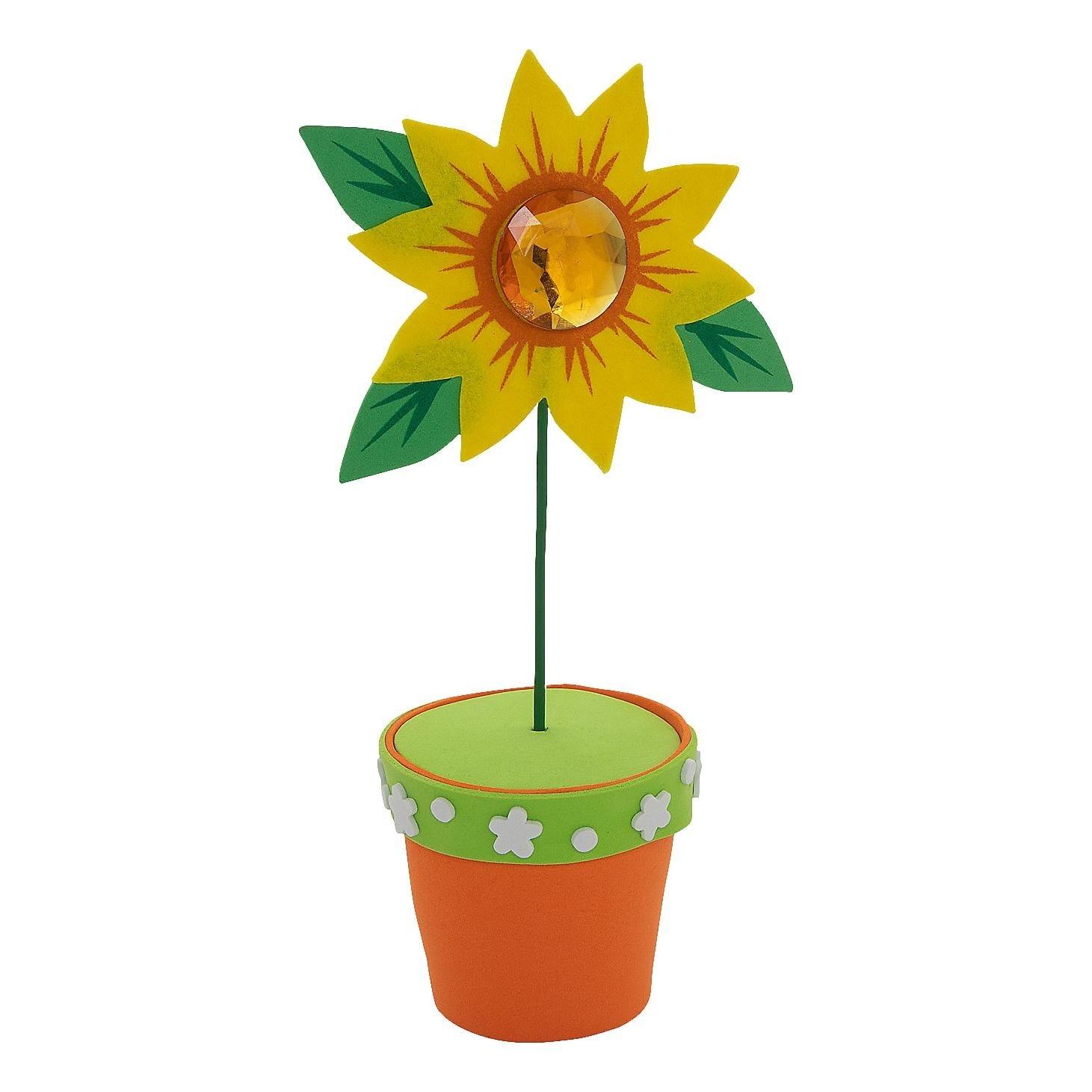 Sunflower Flower Pot Craft Kit (6 Pack) - EconoCrafts