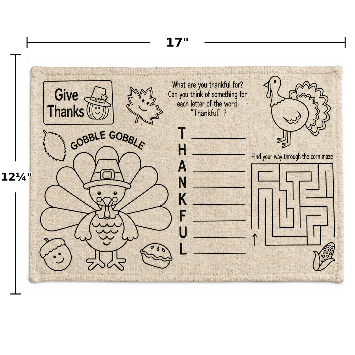 CYO Canvas Thanksgiving Placemats (6 Pack)