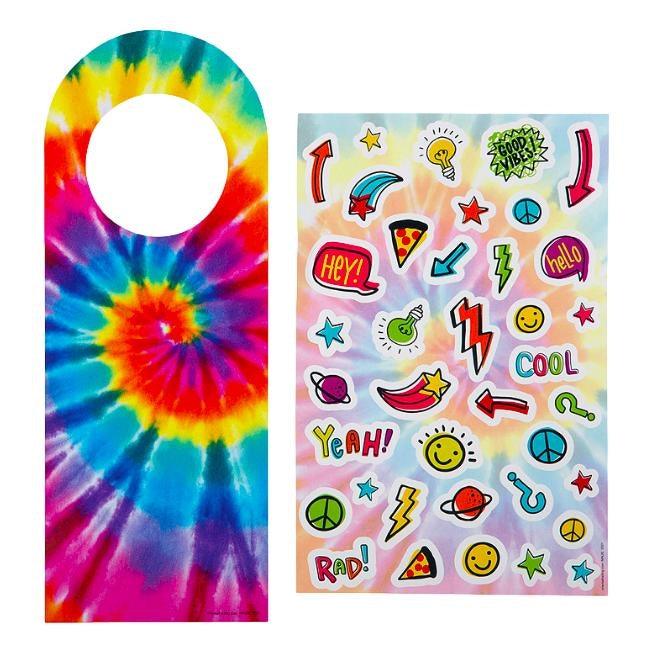 Tie-Dye Doorknob Hanger Sticker Scenes (12 Pack) - EconoCrafts