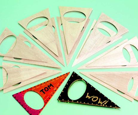 Wooden Pennants Picture Frames (24 Pack) - EconoCrafts