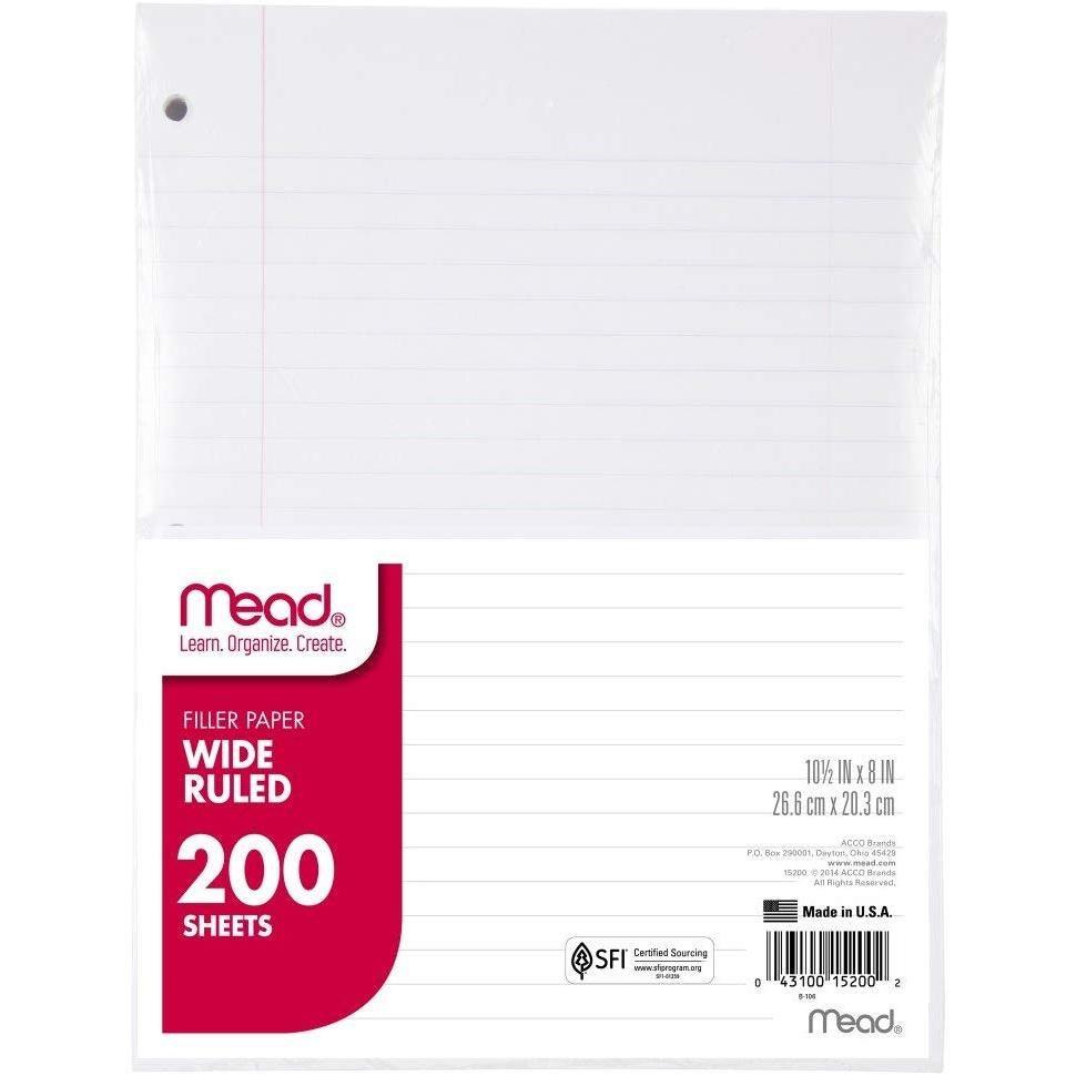 Wide Ruled Paper (200 Sheets) - EconoCrafts