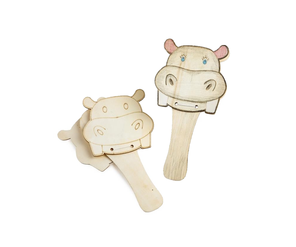 DIY Wooden Hippo Clappers (10 Pack)