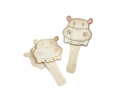 DIY Wooden Hippo Clappers (10 Pack)